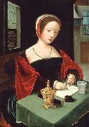 unknow artist Saint Mary Magdalene at her writing desk painting